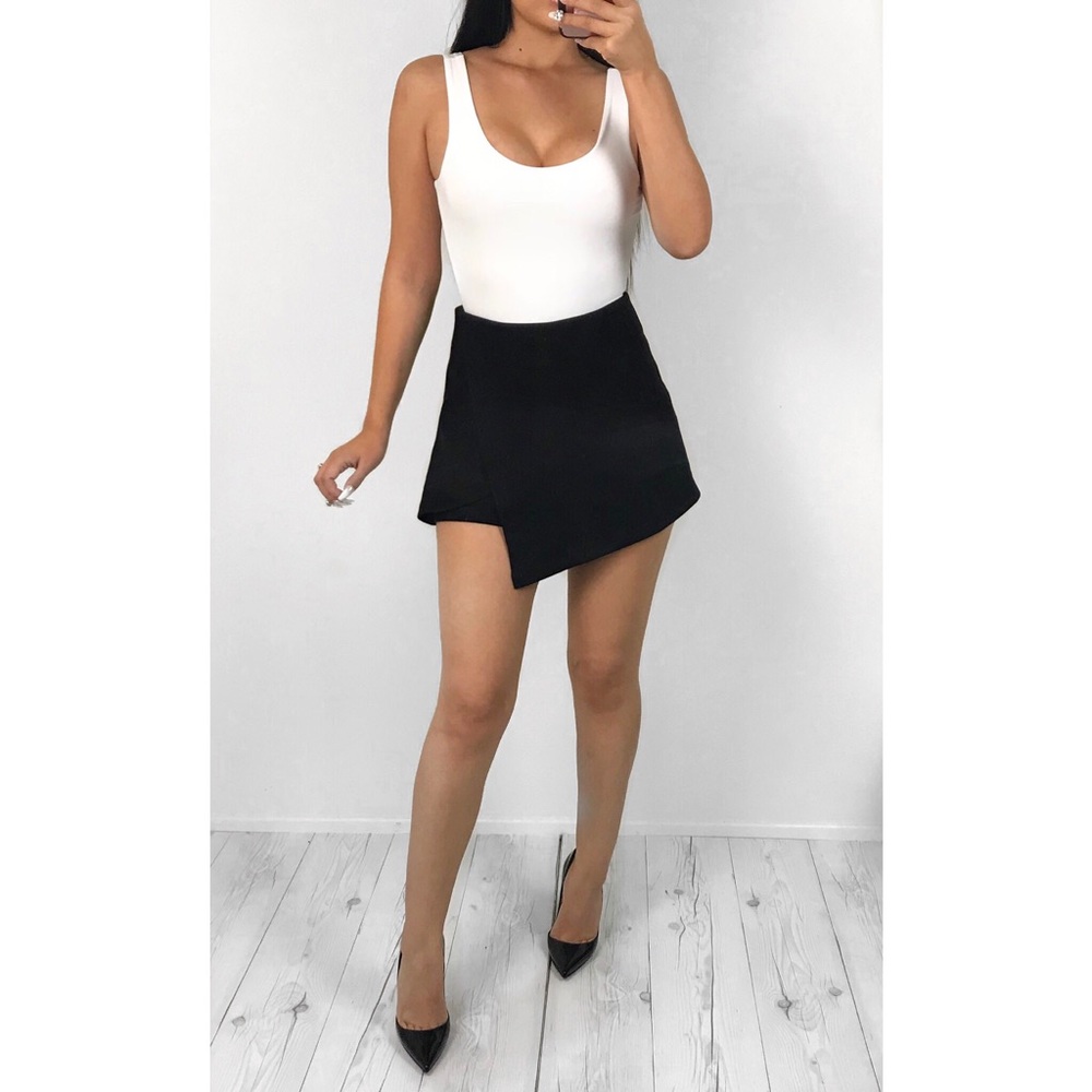 Black suede skirt skort shorts